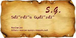Sörös Győző névjegykártya